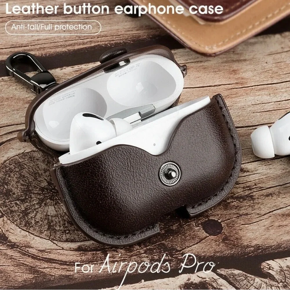 Luxury AirPods Dark brown Case Leather Protective Cover For Apple AirPod PRO